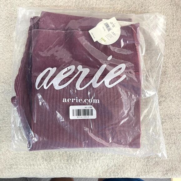 NWT Offline by aerie Ribbed Offline 7/8 Hi-Rise Leggings Dark Red Size XXL - Picture 2 of 13
